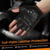 imageATERCEL Premium Leather Workout Gloves Ideal for Men and Women Suitable for Weightlifting Gym CyclingBlack