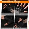 imageATERCEL Premium Leather Workout Gloves Ideal for Men and Women Suitable for Weightlifting Gym CyclingBlack
