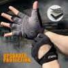 imageATERCEL Weight Lifting Gloves Full Palm Protection Workout Gloves for Gym Cycling Exercise Breathable Super Lightweight for Mens and WomenGrey Black