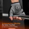 imageATERCEL Weight Lifting Gloves Full Palm Protection Workout Gloves for Gym Cycling Exercise Breathable Super Lightweight for Mens and WomenGrey Black