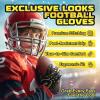 imageATERCEL Youth Football Gloves Kids Sticky Receiver Gloves Grip Football Glove for Boys GirlsBlackGolden