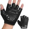 imageATERCEL Premium Leather Workout Gloves Ideal for Men and Women Suitable for Weightlifting Gym CyclingBlack