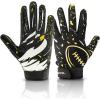 imageATERCEL Youth Football Gloves Kids Sticky Receiver Gloves Grip Football Glove for Boys GirlsBlackGolden