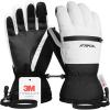 imageWaterproof Ski Gloves Warm 3M Thinsulate Gloves Touchscreen for Men Women in Skiing Snowboarding Snowmobiling HikingWhite