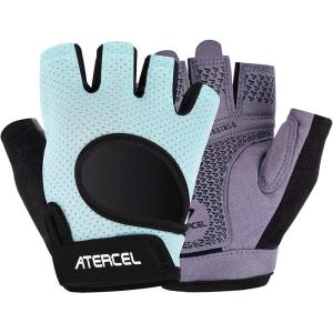 imageATERCEL Weight Lifting Gloves Full Palm Protection Workout Gloves for Gym Cycling Exercise Breathable Super Lightweight for Mens and WomenAqua