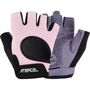 imageATERCEL Weight Lifting Gloves Full Palm Protection Workout Gloves for Gym Cycling Exercise Breathable Super Lightweight for Mens and WomenPink