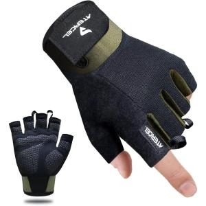 imageATERCEL Workout Gloves for Men and Women Exercise Gloves for Weight Lifting Cycling Gym Training Breathable and Snug fitGreen