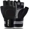 imageATERCEL Weight Lifting Gloves Breathable Workout Gloves with Wrist Support for Gym Exercise Pull ups Super Lightweight for Mens and Women Full Palm ProtectionBlack
